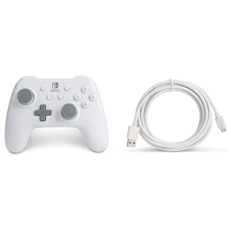 Power A Mando con Cable Blanco Mate para Nintendo Switch