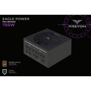Fuente de Alimentación PREYON 750W 80 PLUS Bronze Eagle Power Modular Japonesa C Fuente de Alimentación PREYON 750W 80 PLUS Bronze Eagle Power Modular Japonesa C