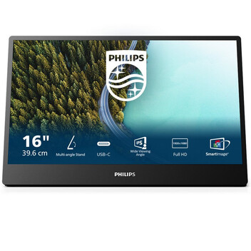 Monitor Philips 3000 Series 16B1P3302/00 15.6" 1080p 75Hz IPS Portátil USB-C Power Delivery VESA Monitor Philips 3000 Series 16B1P3302/00 15.6" 1080p 75Hz IPS Portátil USB-C Power Delivery VESA