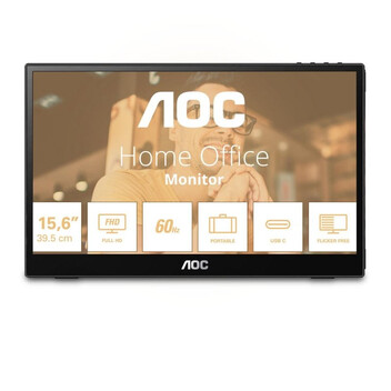 Monitor AOC T2 16T3EA 15.6" Full HD 60Hz IPS USB-C Autopivot Flicker-Free VESA