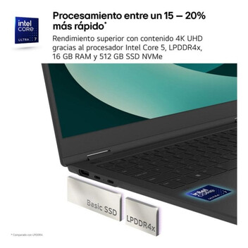 Portátil LG Gram 16Z90RU 16" Intel Core i5-1334U 16GB 512GB SSD IPS WQXGA Win11 Pro Negro
