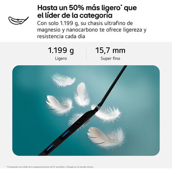 Portátil LG gram 16Z90T-G.AD8BB 16" Intel Core Ultra 7 255H 32GB 2TB SSD WQXGA IPS Negro