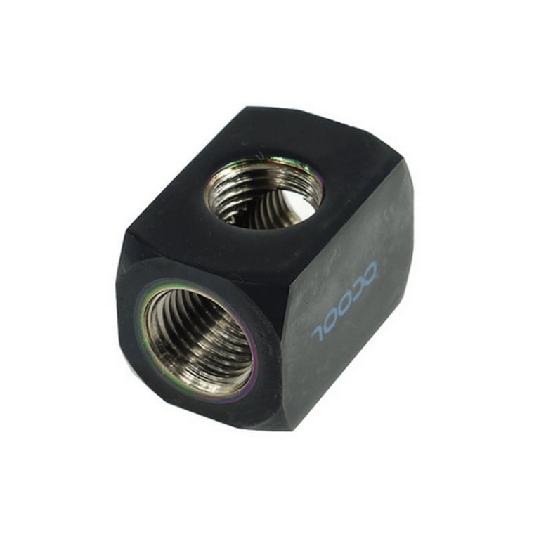 Alphacool 17030 HF TEE Round G1/4 Conector para Refrigeración Líquida Negro