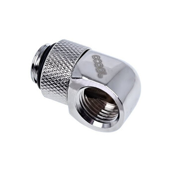 Alphacool L-Conector Giratorio G1/4 Rosca Exterior a G1/4 Rosca Interior Cromo