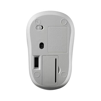 Ratón Rapoo inalámbrico 1000 DPI compacto ambidiestro batería larga duración blanco