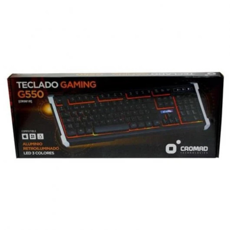 E-Nuc G550 Cromad Teclado Gaming Negro/Aluminio