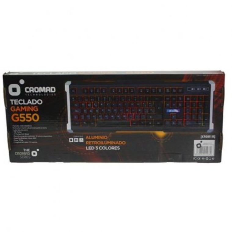 E-Nuc G550 Cromad Teclado Gaming Negro/Aluminio