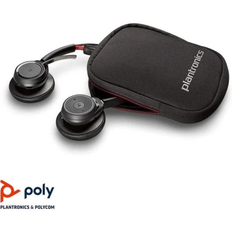 Plantronics Voyager Focus UC-M Auriculares Inalámbricos con Soporte Negro