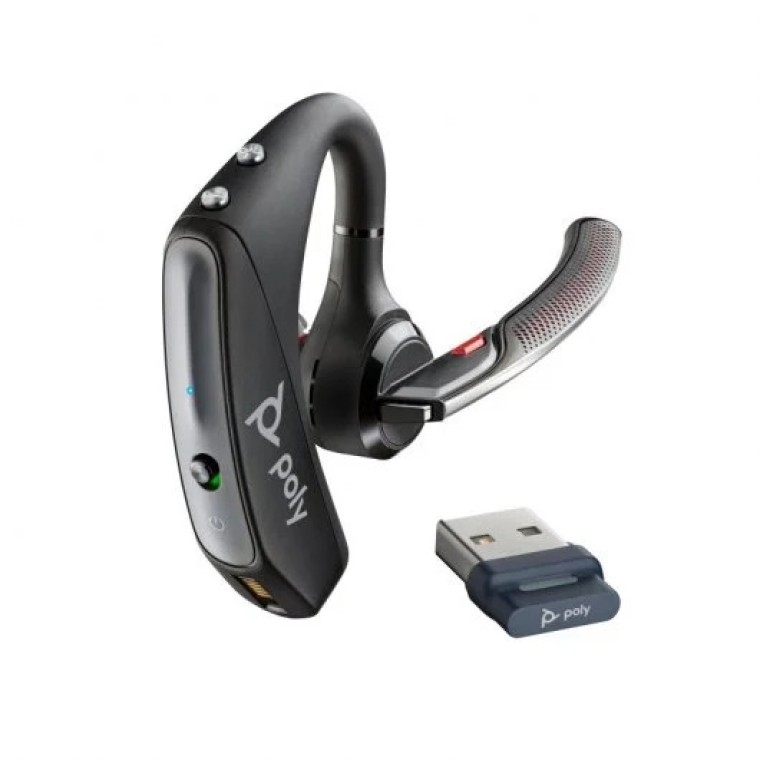 Poly Voyager 5200 Auricular Inalámbrico Bluetooth con Base de Carga Negro