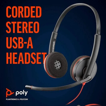 Poly Blackwire 3220 Auriculares con Micrófono USB Negros Poly Blackwire 3220 Auriculares con Micrófono USB Negros