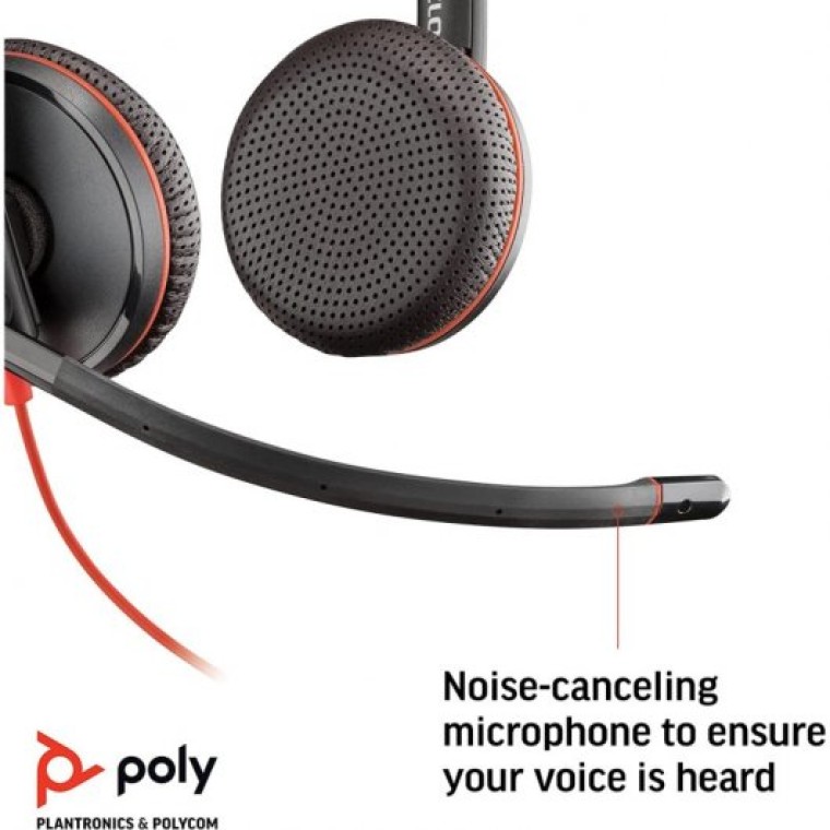 Poly Blackwire C3225 Auriculares USB-C para Centro de Llamadas