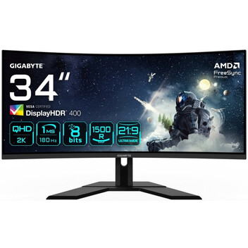 Monitor Gigabyte G34WQCP 34" LED VA UltraWide QHD 180Hz HDR 400 FreeSync Premium Curva