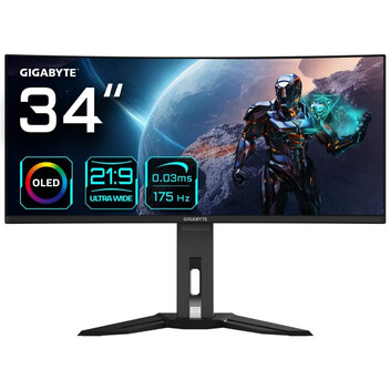 Monitor Gigabyte MO34WQC 34" QD-OLED UltraWide QHD 175Hz 0.03ms Altura Ajustable FreeSync Premium Pr