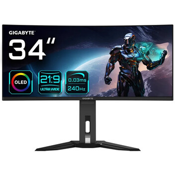 Monitor Gigabyte MO34WQ2BT 34" QD-OLED UltraWide QHD 240Hz FreeSync Premium Pro Curva Monitor Gigabyte MO34WQ2BT 34" QD-OLED UltraWide QHD 240Hz FreeSync Premium Pro Curva