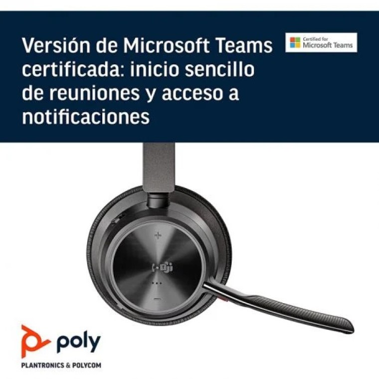 Poly Voyager Focus 2 UC Auriculares USB-A/Bluetooth con Certificación Microsoft Teams Negros