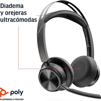 Poly Voyager Focus 2 UC Auriculares Inalámbricos con Soporte Negro Poly Voyager Focus 2 UC Auriculares Inalámbricos con Soporte Negro
