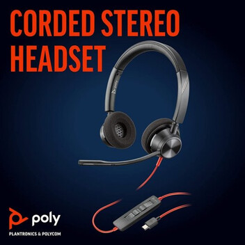 Poly Blackwire 3320 Auriculares USB-C Negros