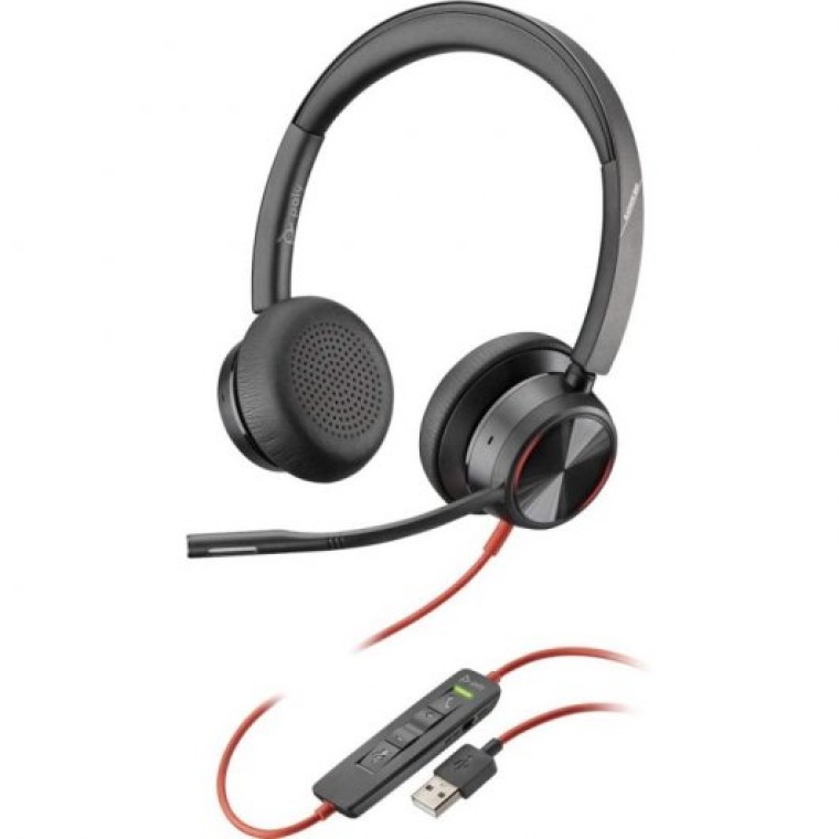 Poly Blackwire 8225M Auriculares USB Negros