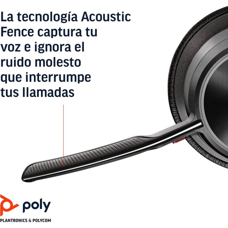 Poly Voyager Focus 2 UC Auriculares Inalámbricos USB-C para Centro de Llamadas