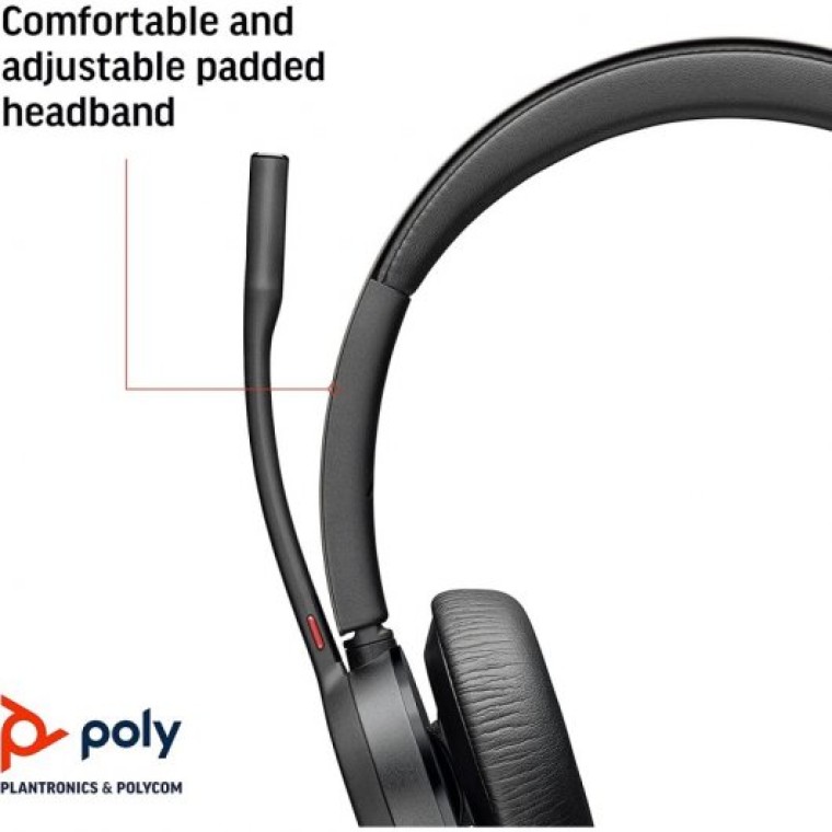 Poly Voyager 4320 UC Auriculares Inalámbricos Negros