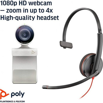 Plantronics Kit Poly Studio P5 Auricular Blackwire 3210 + Webcam Studio P5 1080P Plantronics Kit Poly Studio P5 Auricular Blackwire 3210 + Webcam Studio P5 1080P