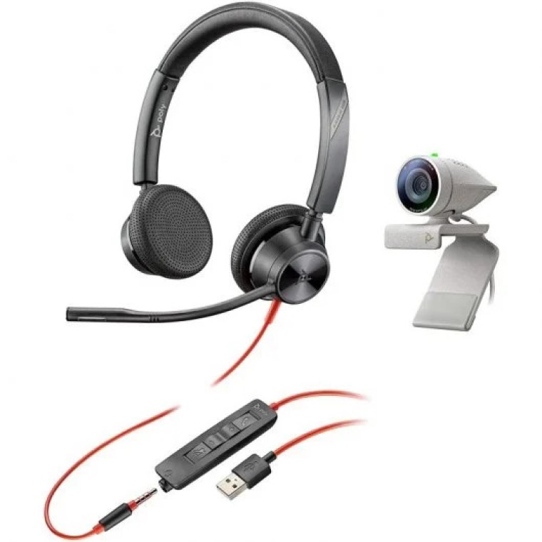 Plantronics Kit Poly Studio P5 Blackwire 3325 Auriculares + Webcam 1080P