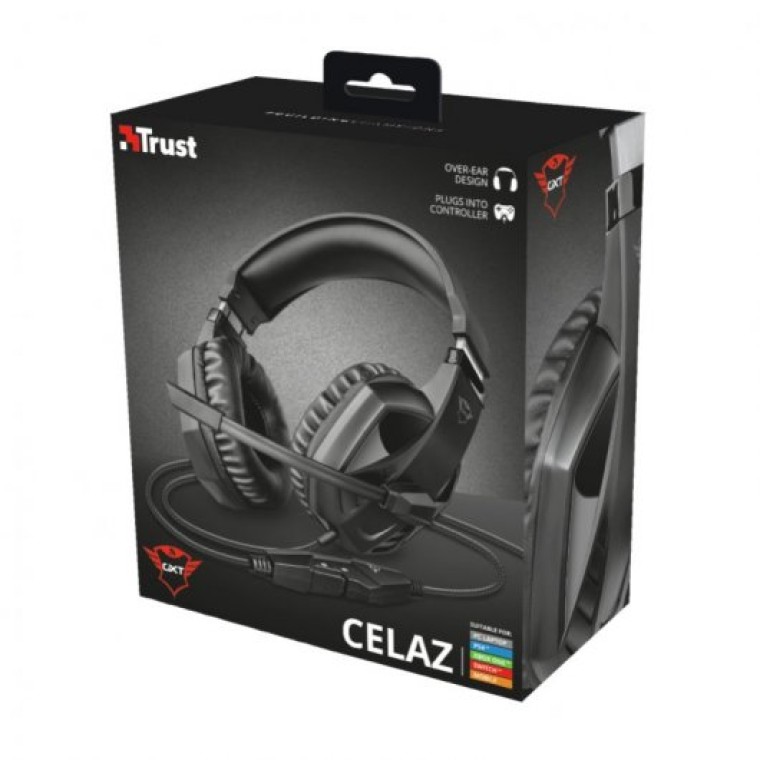 Trust GXT 412 Celaz Auriculares Gaming Multiplataforma Negros