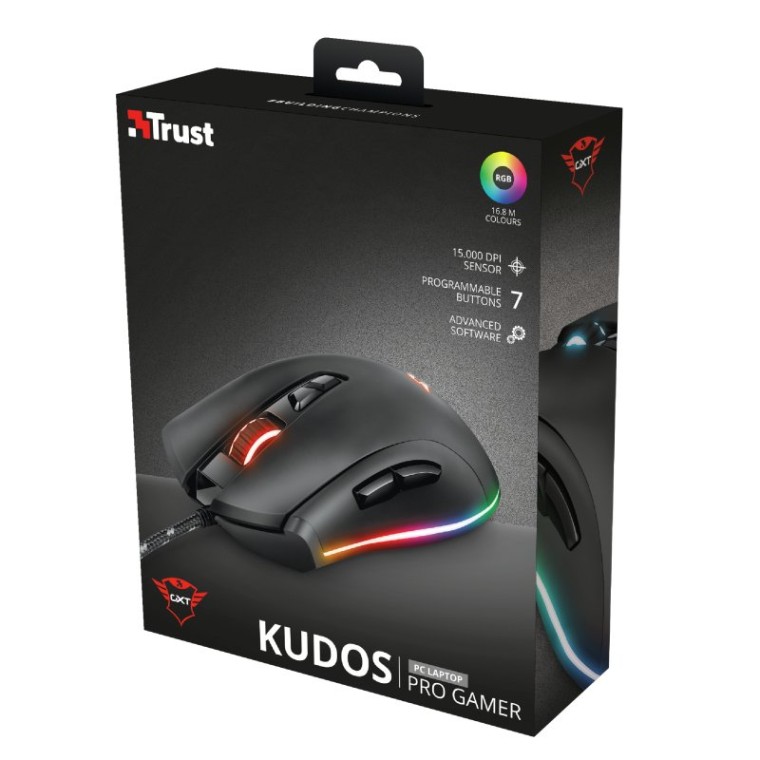 Trust GXT 900 Qudos RGB Ratón Gaming Óptico 15000DPI