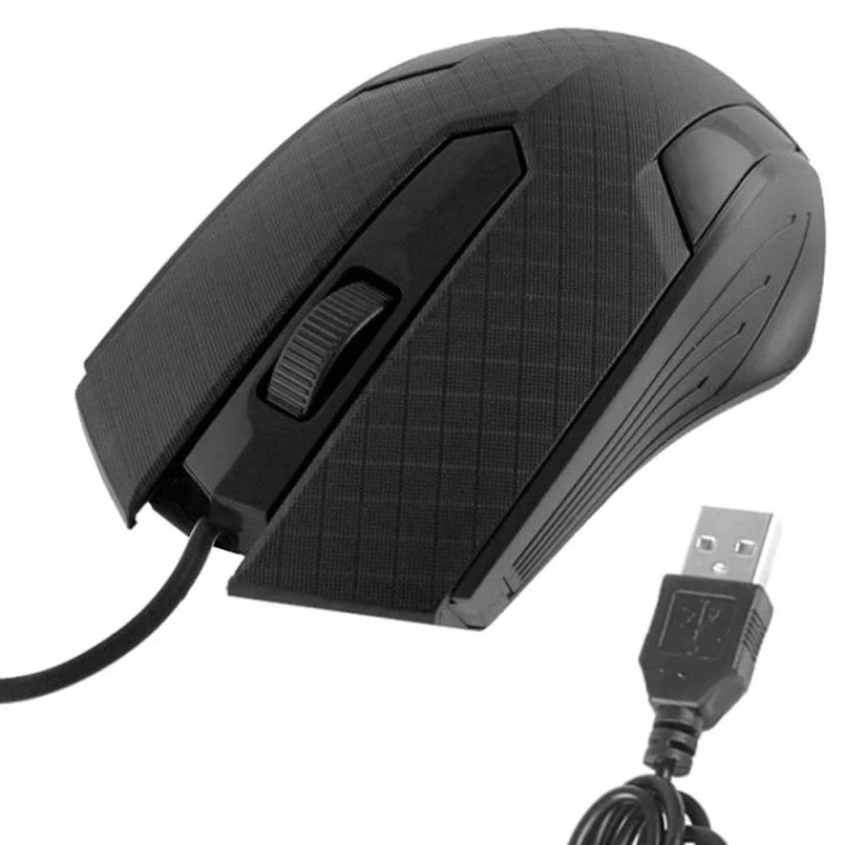 OcioDual Ratón Óptico Gaming USB 1200DPI Negro Rombos