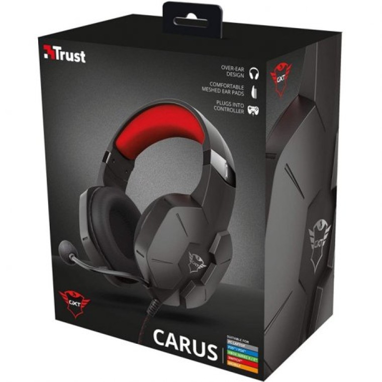 Trust GXT 323 Carus Auriculares Gaming Negros