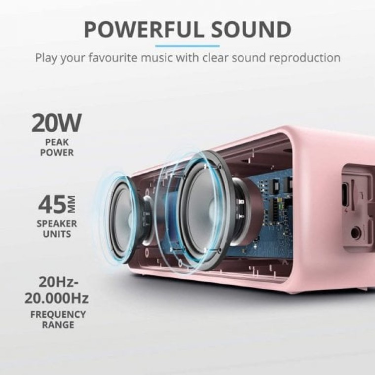 Trust Zowy Max Stylish Altavoz Bluetooth 20W Rosa