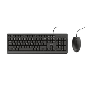 Pack Teclado Trust Primo QWERTY Español Alámbrico Perfil Bajo Negro + Ratón Ambidiestro Pack Teclado Trust Primo QWERTY Español Alámbrico Perfil Bajo Negro + Ratón Ambidiestro