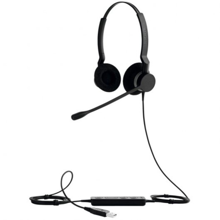 Jabra BIZ 2300 Duo USB UC Auriculares con Micrófono Negros