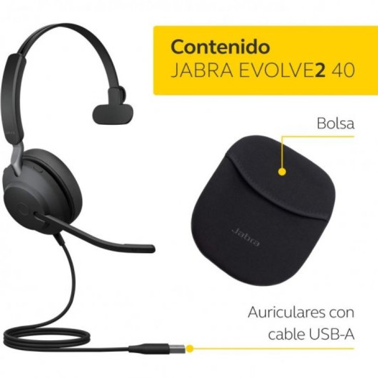 Jabra Evolve2 40 UC Auricular Mono USB Negro