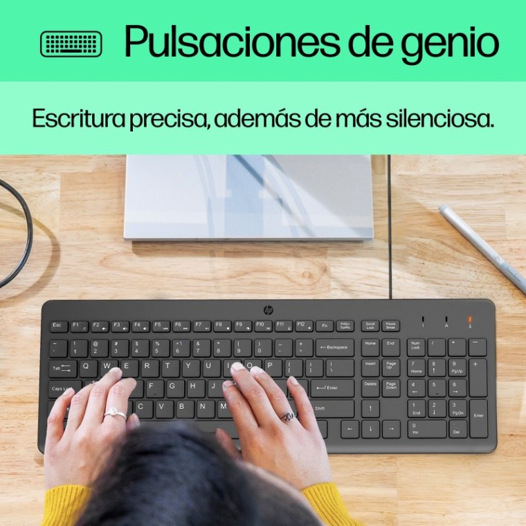 HP 150 Combo Teclado + Ratón 1600 DPI USB Negros