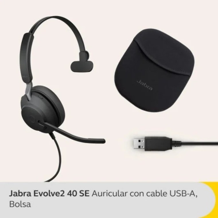 Jabra Evole2 40 Auriculares Diadema USB para Llamadas/Música Negros