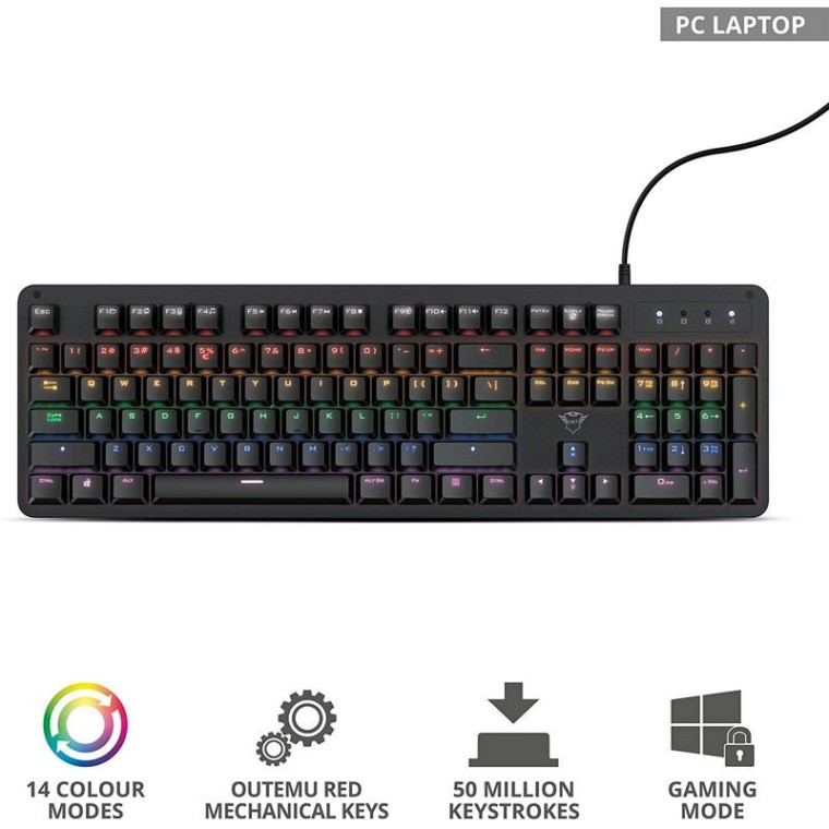 Trust GXT 863 Mazz Teclado Mecánico Gaming Switch Red