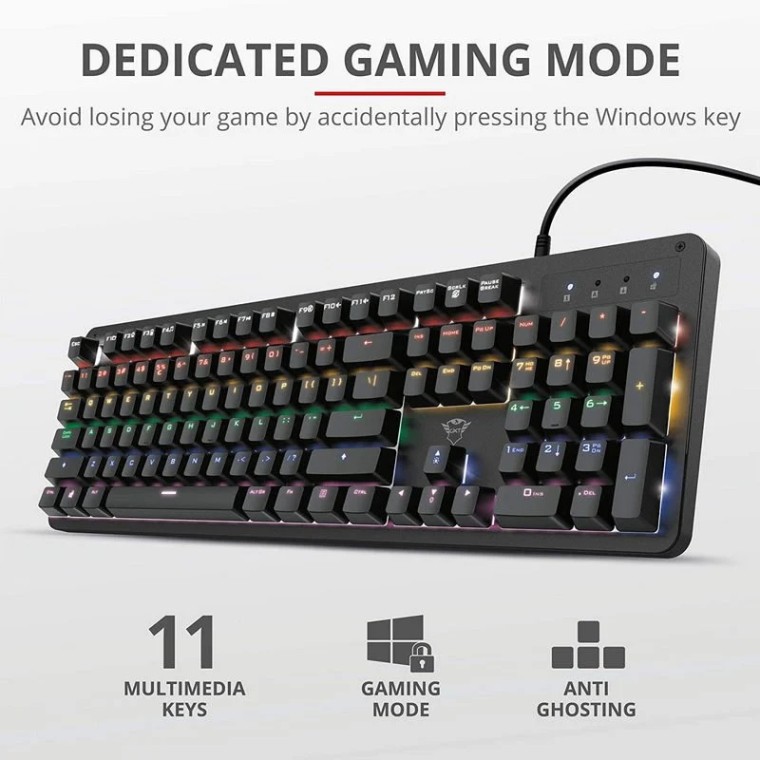 Trust GXT 863 Mazz Teclado Mecánico Gaming Switch Red