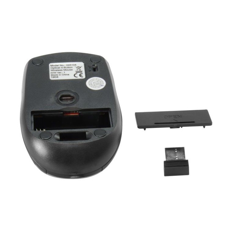 Equip Life Mini Ratón Óptico Inalámbrico 1600 DPI Negro