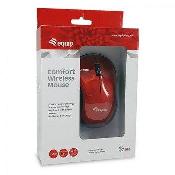Equip Ratón Inalámbrico 1200 DPI Rojo Equip Ratón Inalámbrico 1200 DPI Rojo