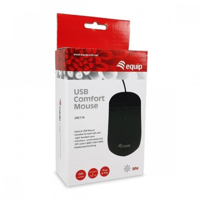 Equip Ratón USB 1600 DPI Negro