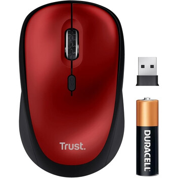 Ratón Trust Wireless 1600 DPI Silencioso Reciclado Rojo Mano Derecha Compacto Ratón Trust Wireless 1600 DPI Silencioso Reciclado Rojo Mano Derecha Compacto