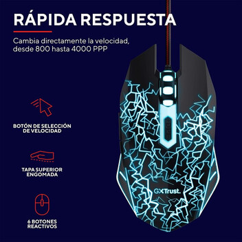 Trust Gaming GXT 783X Pack Ratón Óptico 4000DPI + Alfombrilla