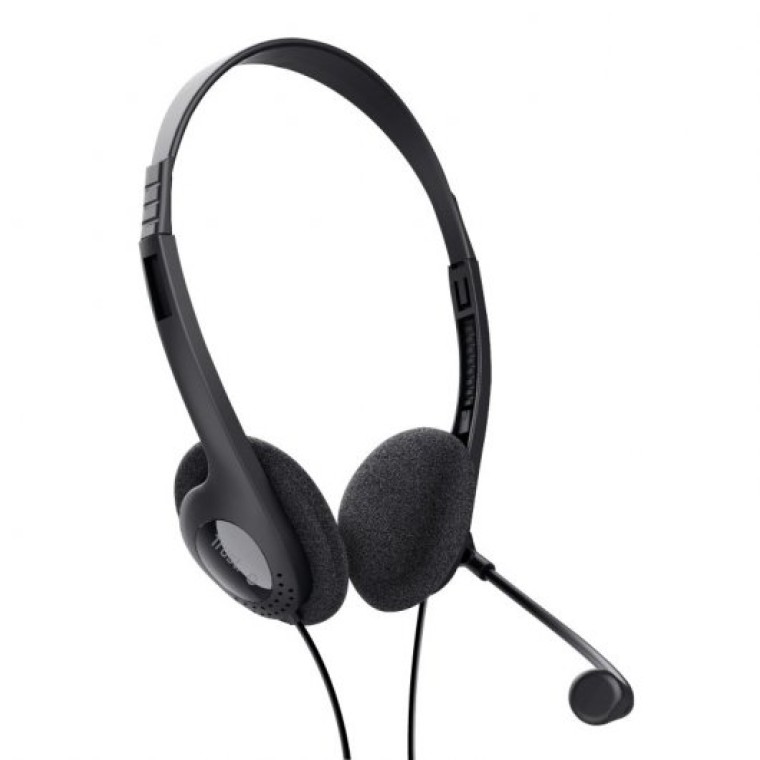 Trust Chat Headset Auriculares con Micrófono Negros