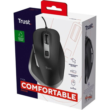 Trust Fyda Ratón Óptico Ergonómico Eco USB 5000DPI Negro Trust Fyda Ratón Óptico Ergonómico Eco USB 5000DPI Negro