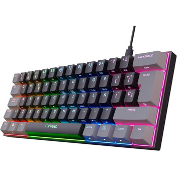 Trust GXT 867 Acira 60 Teclado Gaming Mecánico 60% RGB Switch Outemu Red Negro