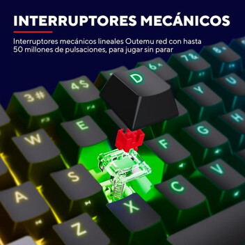 Trust GXT 867 Acira 60 Teclado Gaming Mecánico 60% RGB Switch Outemu Red Negro