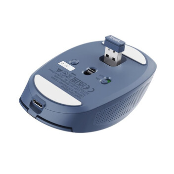 Ratón Trust inalámbrico 3200 DPI Bluetooth recargable compacto botones silenciosos azul