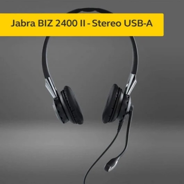 Jabra Biz 2400 II CC MS Auriculares con Micrófono USB Negro