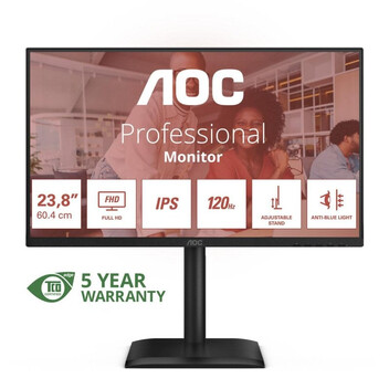 Monitor AOC 24E4U 23.8" LED IPS Full HD 120Hz Ajuste altura FreeSync USB Altavoces Monitor AOC 24E4U 23.8" LED IPS Full HD 120Hz Ajuste altura FreeSync USB Altavoces